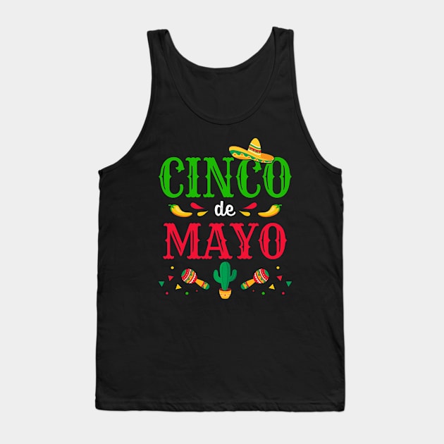 Cinco de Mayo for mexican fiesta costume Tank Top by Designzz